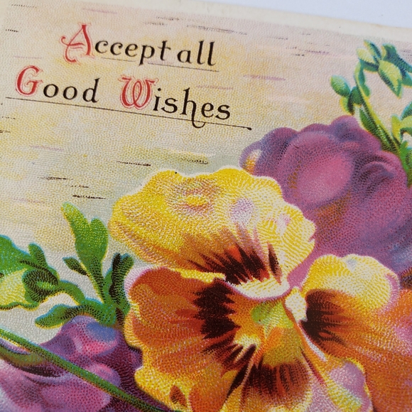 Vintage Floral theme postcard dated 1913 EUC ephemera collectible rare giftable - Picture 2 of 7